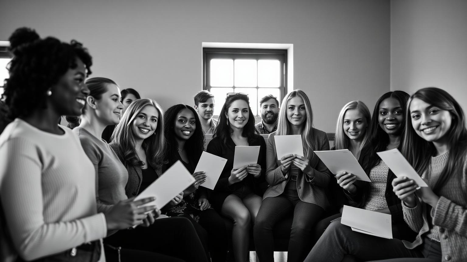 Diverse talent waiting at a casting call